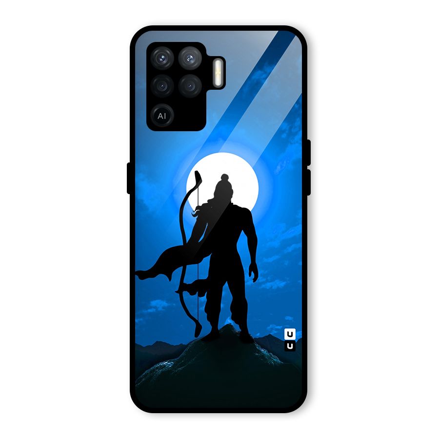 Lord Ram Illustration Glass Back Case for Oppo F19 Pro