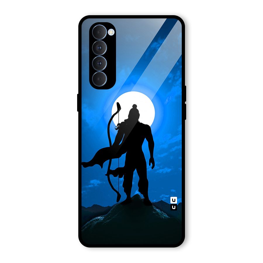 Lord Ram Illustration Glass Back Case for Oppo Reno4 Pro