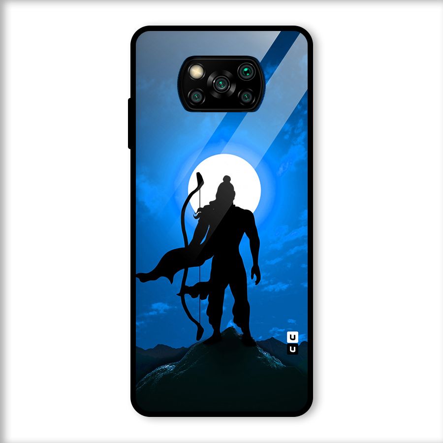 Lord Ram Illustration Glass Back Case for Poco X3