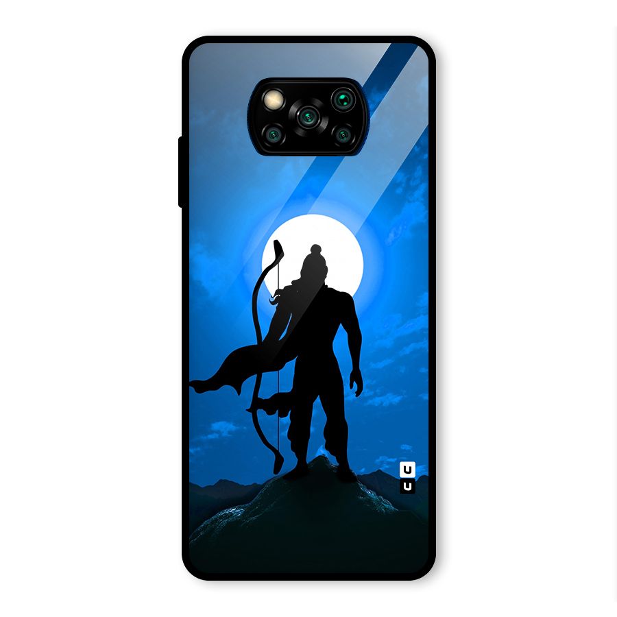 Lord Ram Illustration Glass Back Case for Poco X3 Pro