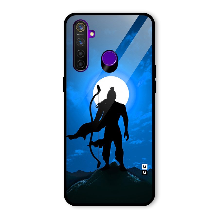 Lord Ram Illustration Glass Back Case for Realme 5 Pro