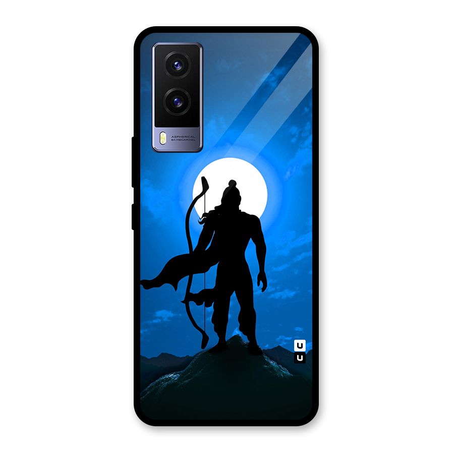 Lord Ram Illustration Glass Back Case for Vivo V21e 5G