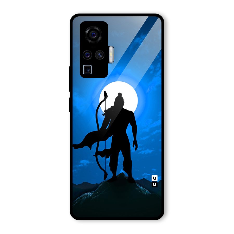 Lord Ram Illustration Glass Back Case for Vivo X50 Pro