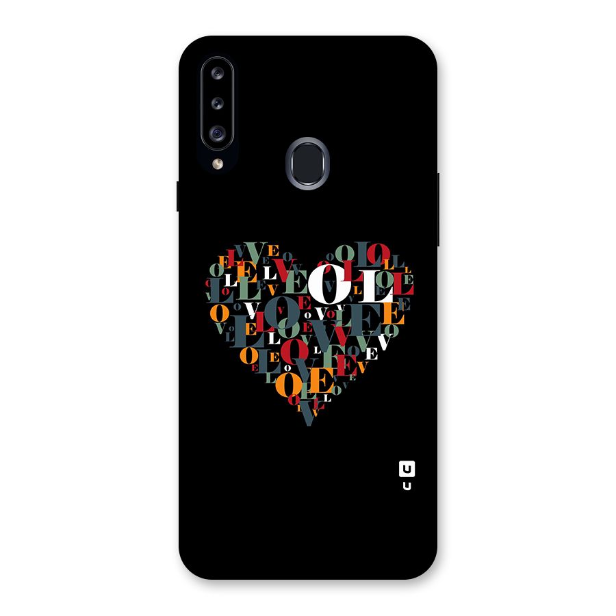Love Abstract Heart Art Back Case for Galaxy A20s