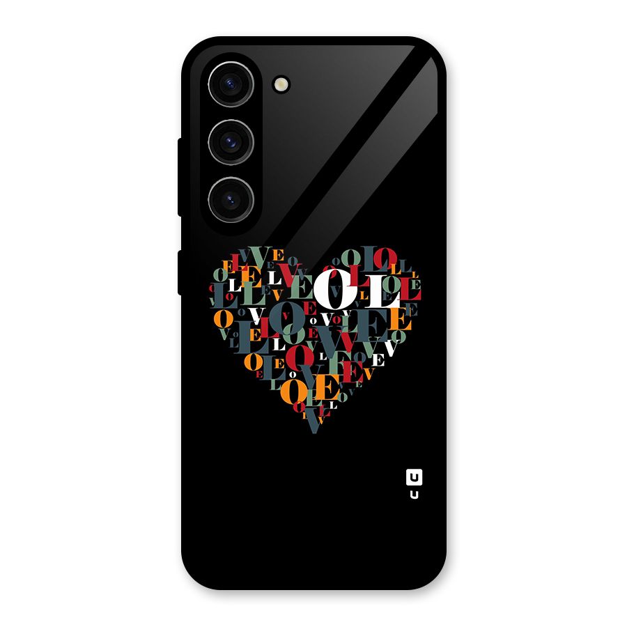 Love Abstract Heart Art Glass Back Case for Galaxy S23
