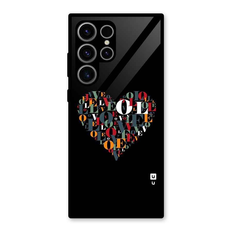Love Abstract Heart Art Glass Back Case for Galaxy S23 Ultra