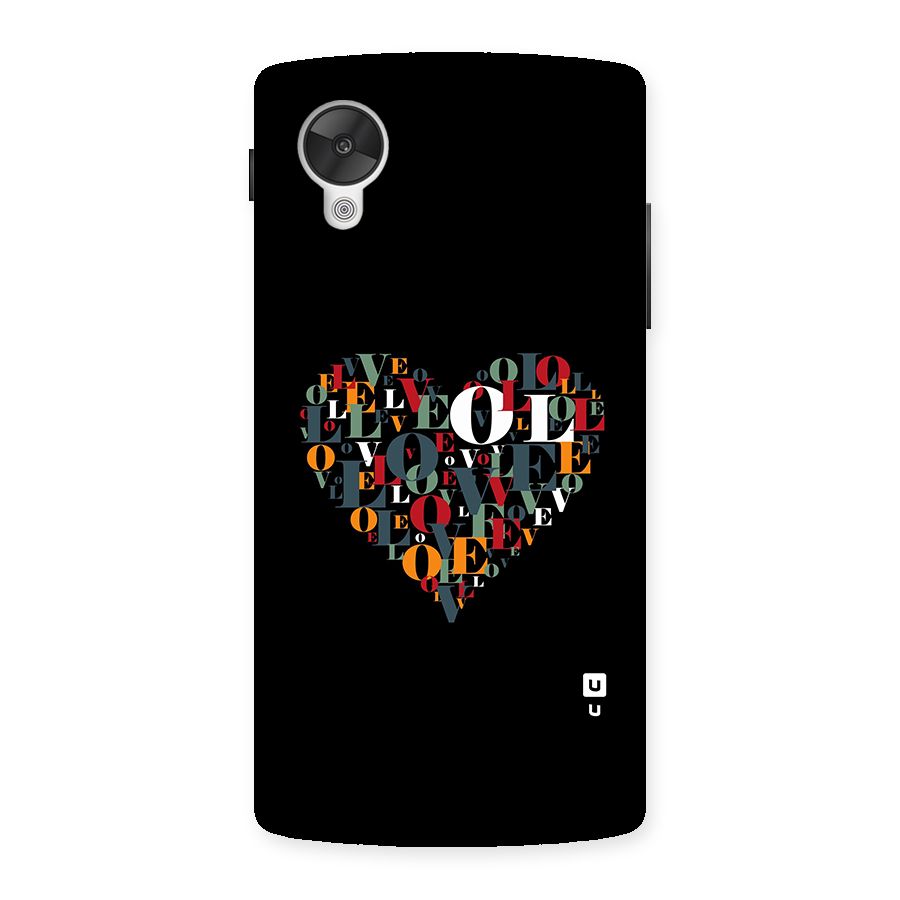Love Abstract Heart Art Back Case for Google Nexus 5