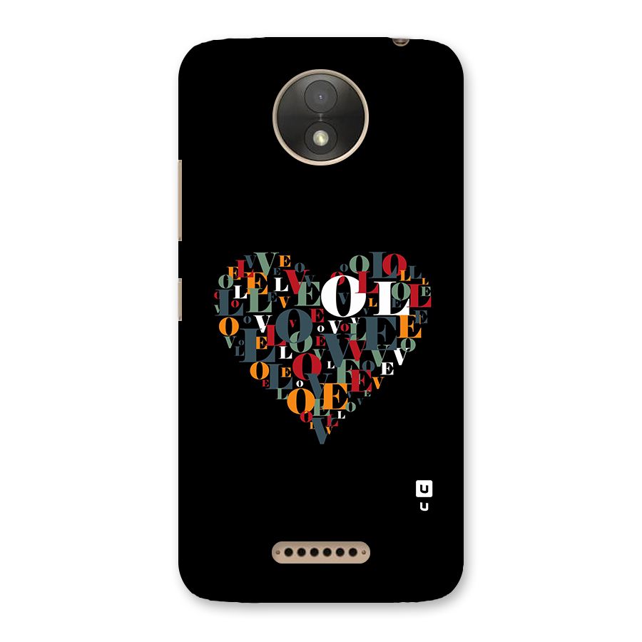 Love Abstract Heart Art Back Case for Moto C Plus