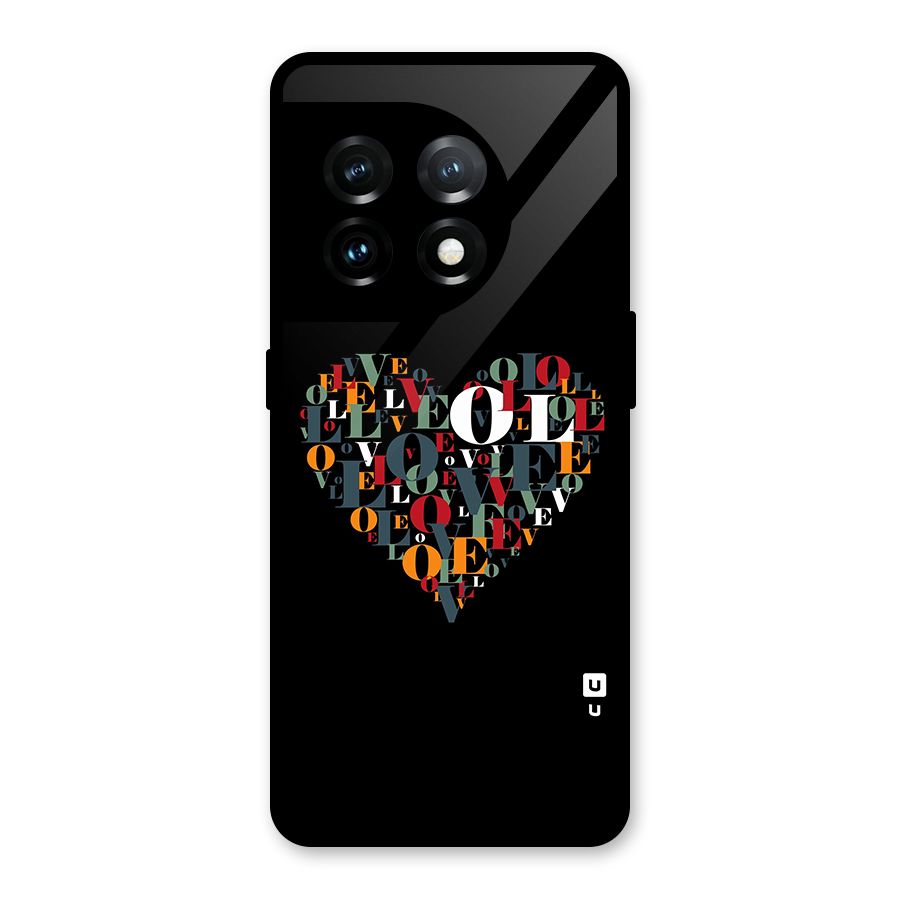 Love Abstract Heart Art Glass Back Case for OnePlus 11