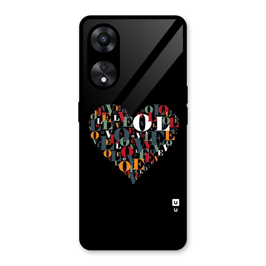 Love Abstract Heart Art Glass Back Case for Oppo A78