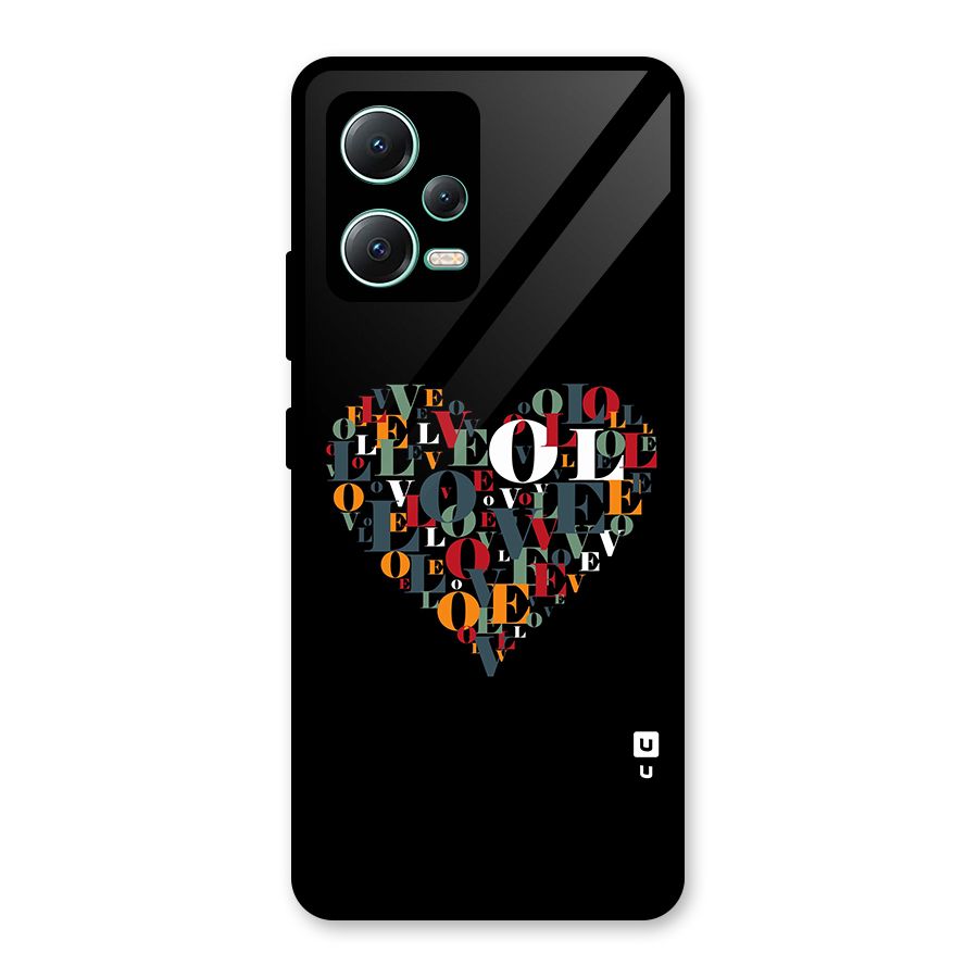 Love Abstract Heart Art Glass Back Case for Redmi Note 12 5G