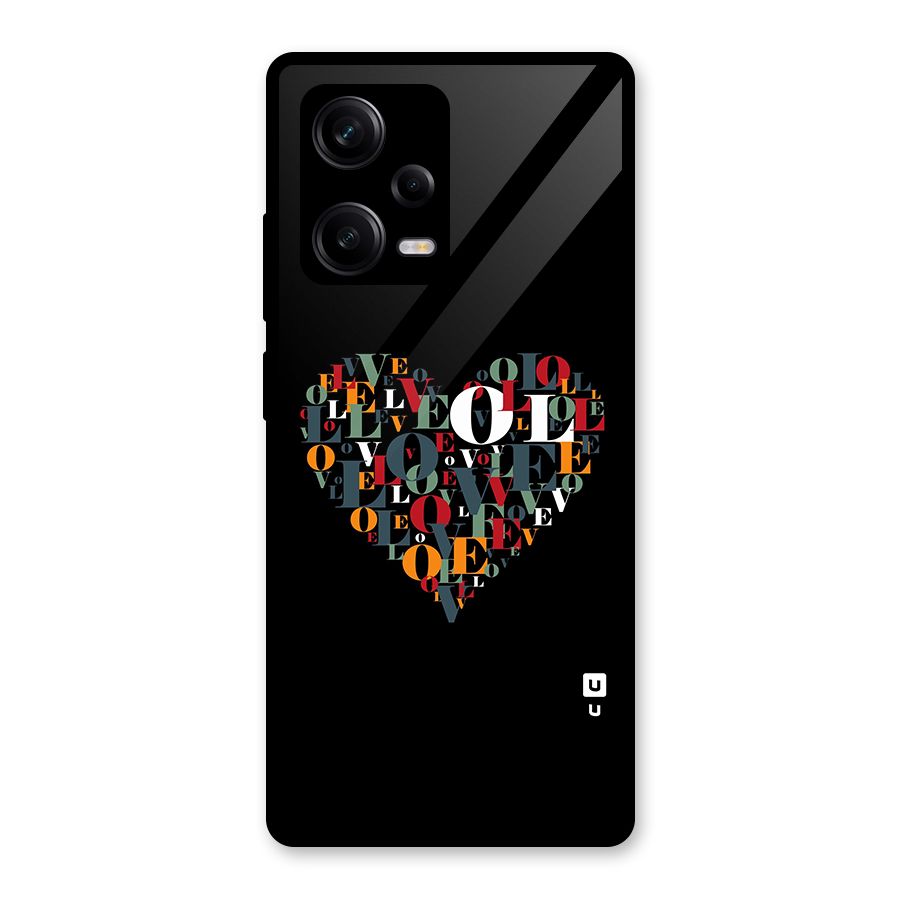 Love Abstract Heart Art Glass Back Case for Redmi Note 12 Pro