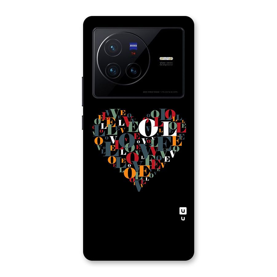 Love Abstract Heart Art Back Case for Vivo X80