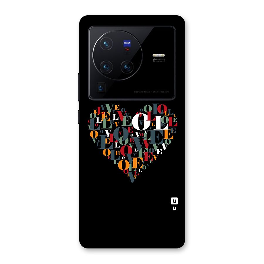 Love Abstract Heart Art Back Case for Vivo X80 Pro