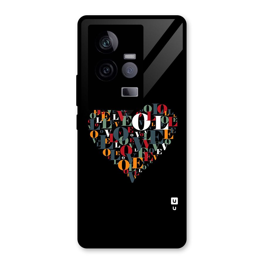 Love Abstract Heart Art Glass Back Case for Vivo iQOO 11 5G