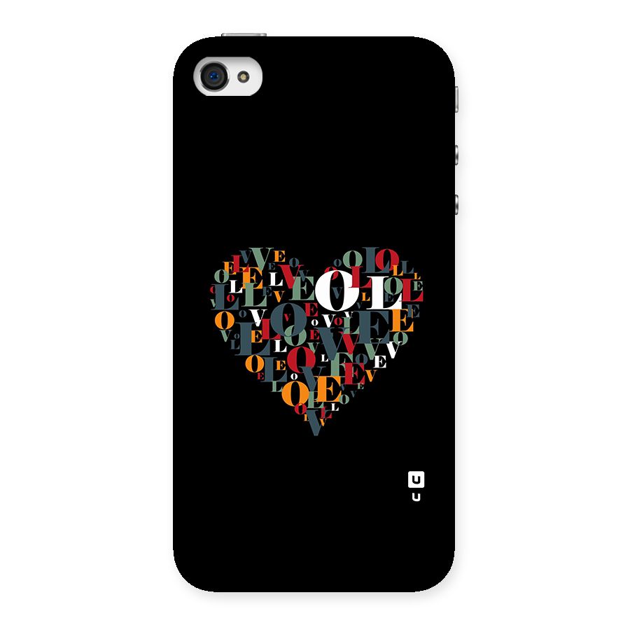 Love Abstract Heart Art Back Case for iPhone 4 4s