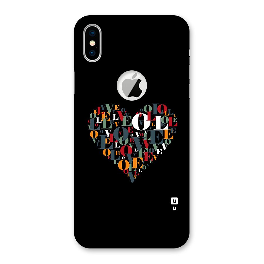 Love Abstract Heart Art Back Case for iPhone X Logo Cut