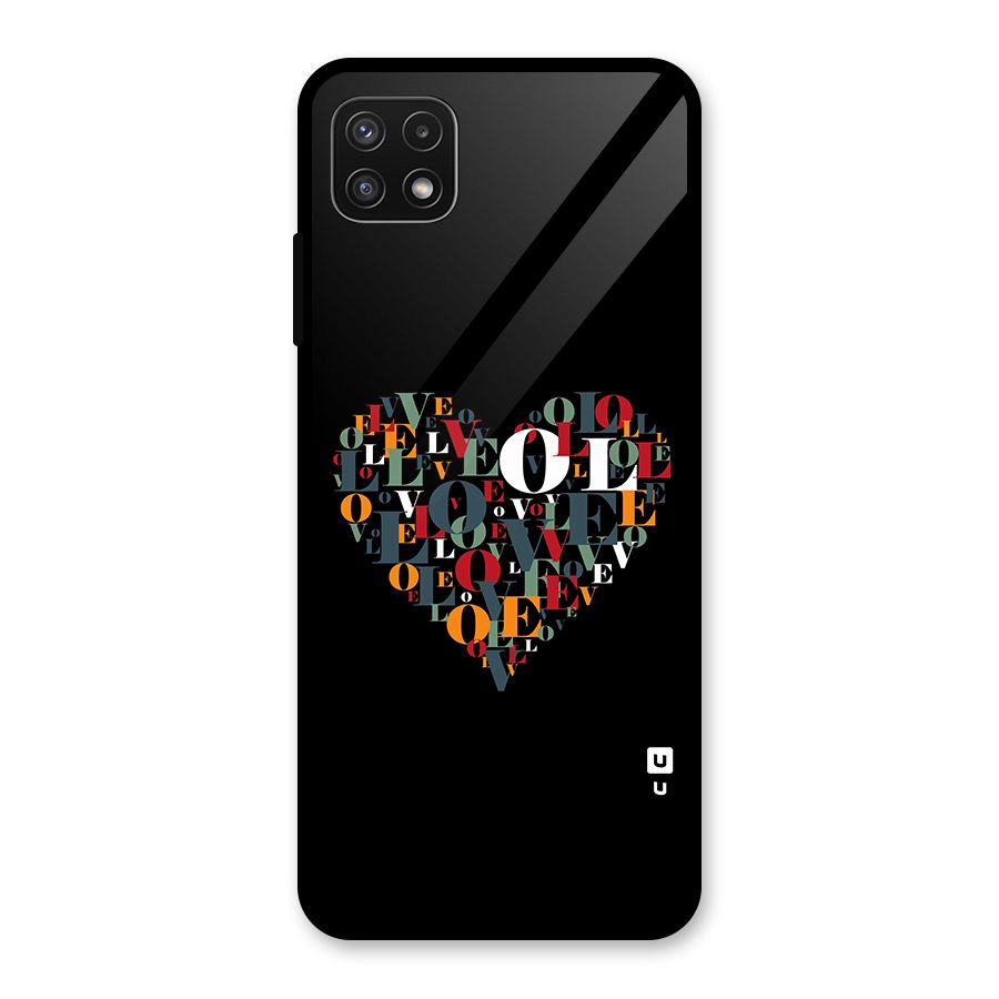 Love Abstract Heart Art Glass Back Case for Galaxy A22 5G