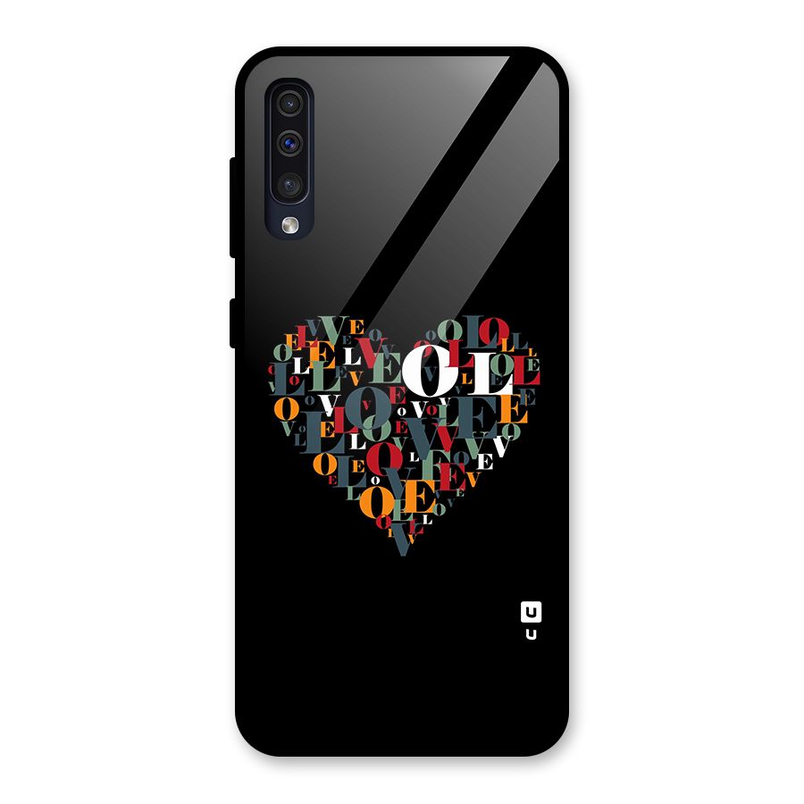 Love Abstract Heart Art Glass Back Case for Galaxy A50s