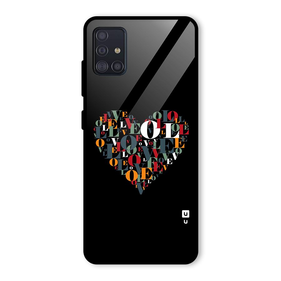 Love Abstract Heart Art Glass Back Case for Galaxy A51
