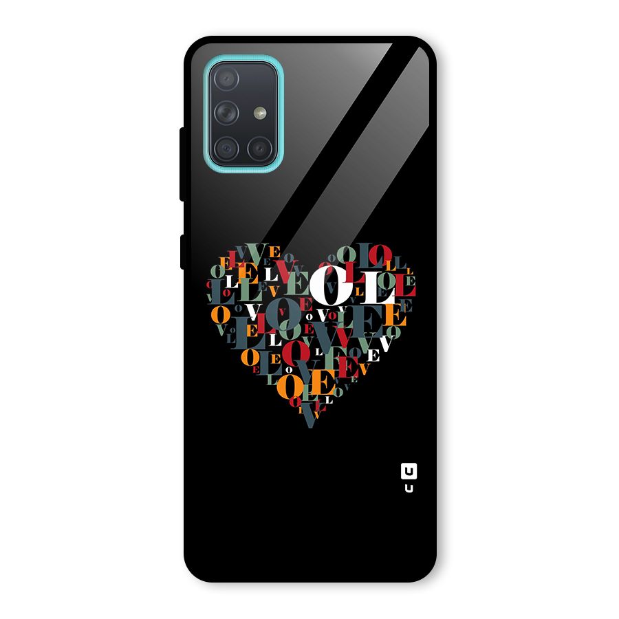 Love Abstract Heart Art Glass Back Case for Galaxy A71