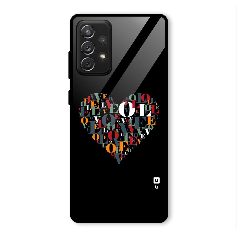 Love Abstract Heart Art Glass Back Case for Galaxy A72
