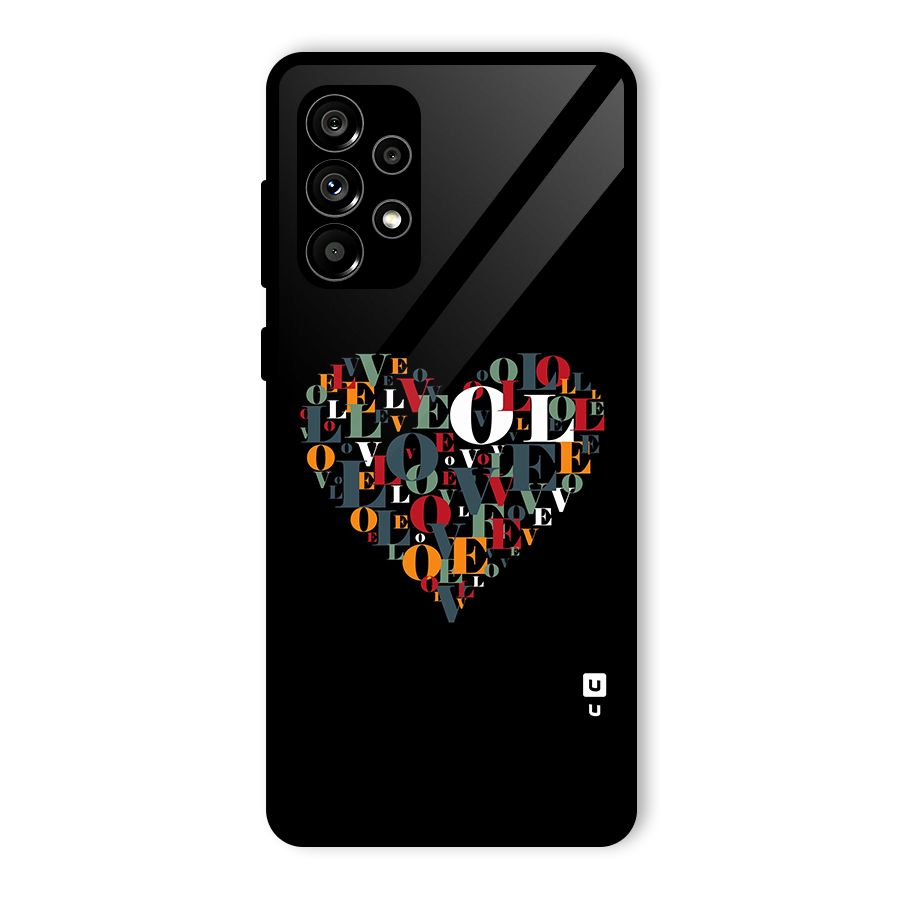 Love Abstract Heart Art Glass Back Case for Galaxy A73 5G