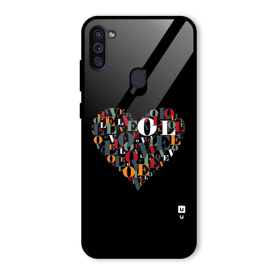 Love Abstract Heart Art Glass Back Case for Galaxy M11