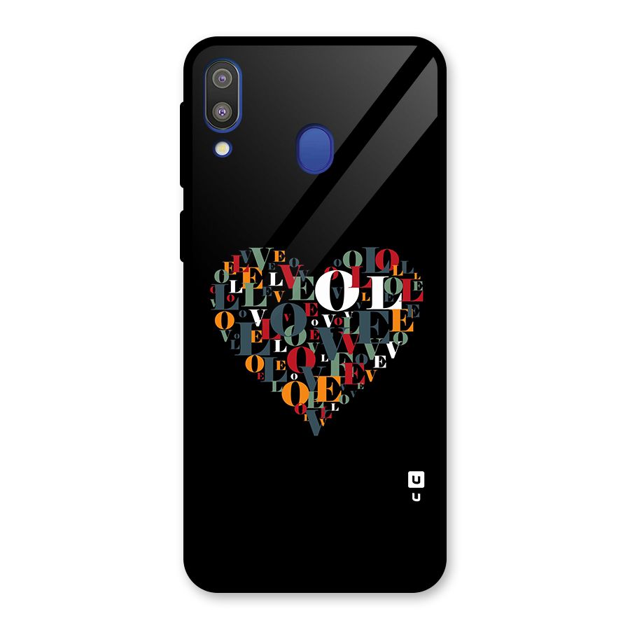 Love Abstract Heart Art Glass Back Case for Galaxy M20