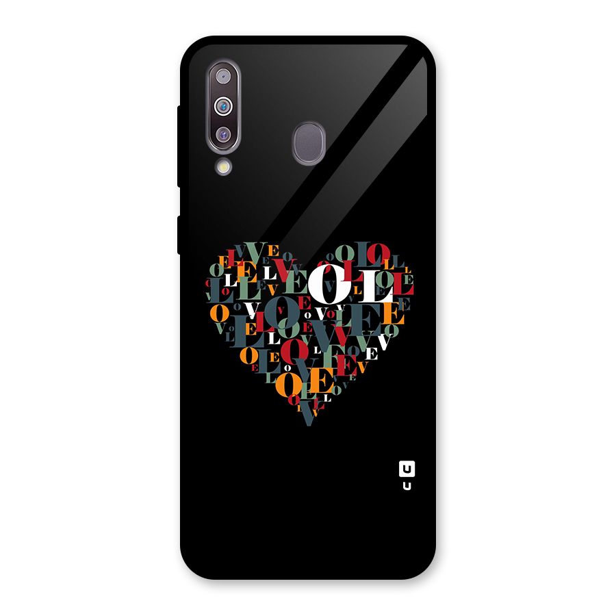 Love Abstract Heart Art Glass Back Case for Galaxy M30