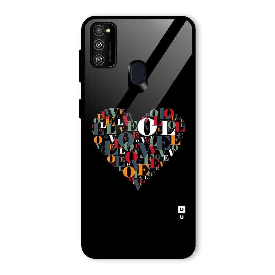 Love Abstract Heart Art Glass Back Case for Galaxy M30s