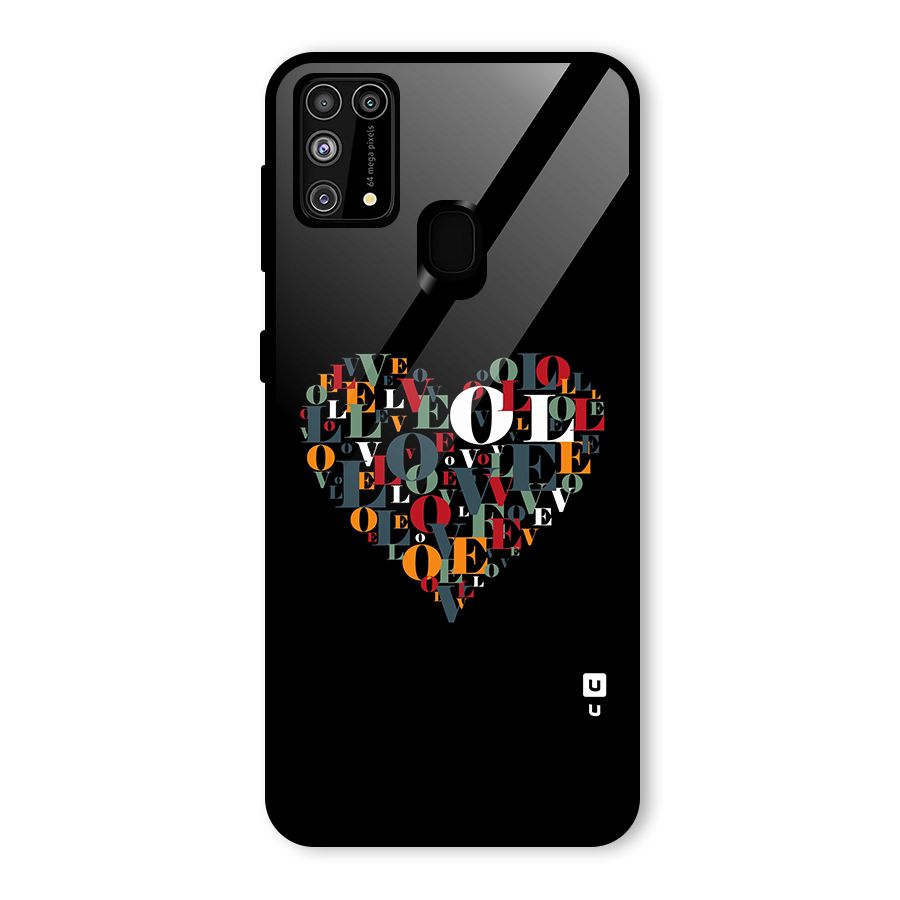 Love Abstract Heart Art Glass Back Case for Galaxy M31