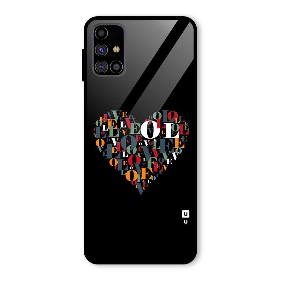 Love Abstract Heart Art Glass Back Case for Galaxy M31s