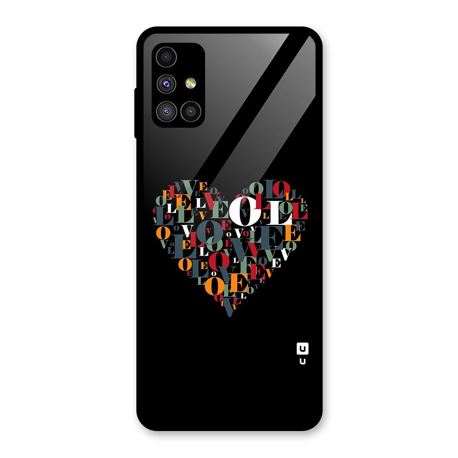 Love Abstract Heart Art Glass Back Case for Galaxy M51