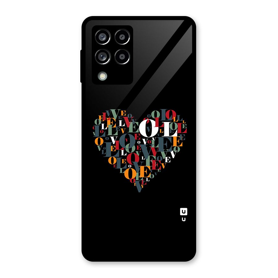Love Abstract Heart Art Glass Back Case for Galaxy M53 5G