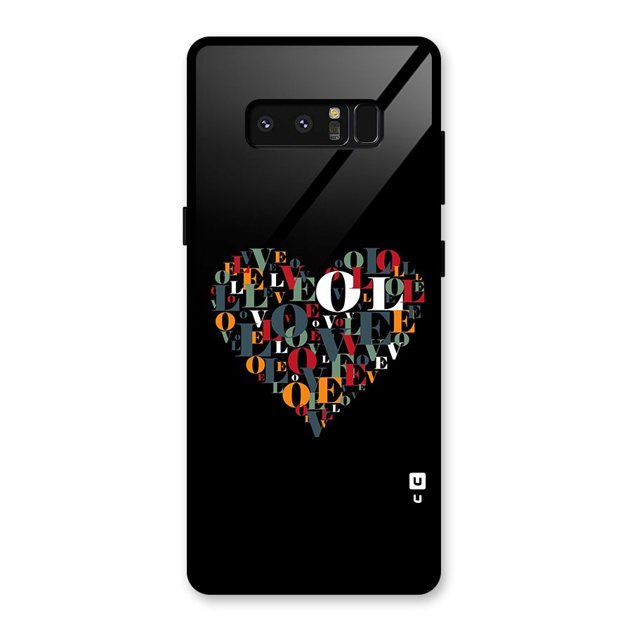 Love Abstract Heart Art Glass Back Case for Galaxy Note 8