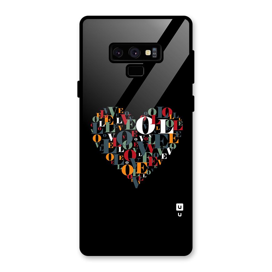 Love Abstract Heart Art Glass Back Case for Galaxy Note 9