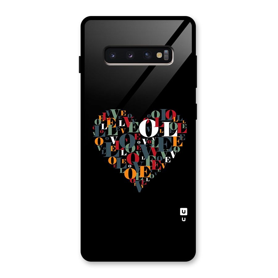 Love Abstract Heart Art Glass Back Case for Galaxy S10 Plus