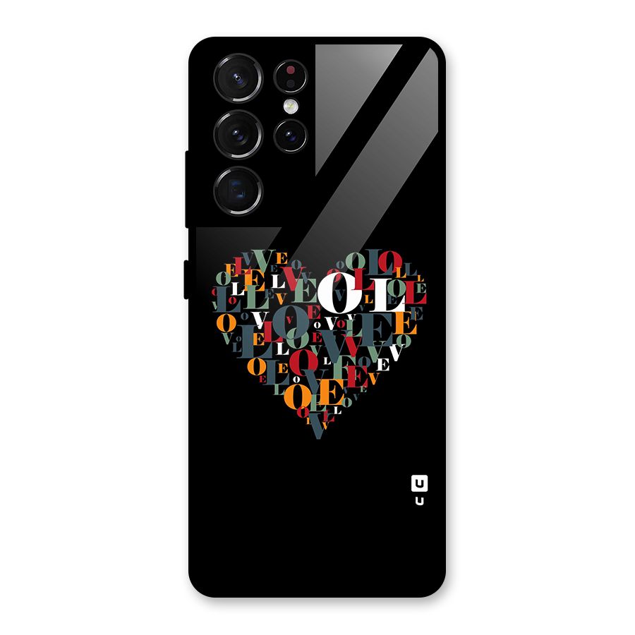 Love Abstract Heart Art Glass Back Case for Galaxy S21 Ultra 5G