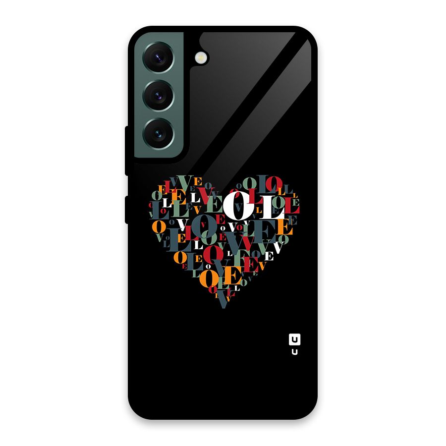 Love Abstract Heart Art Glass Back Case for Galaxy S22 5G