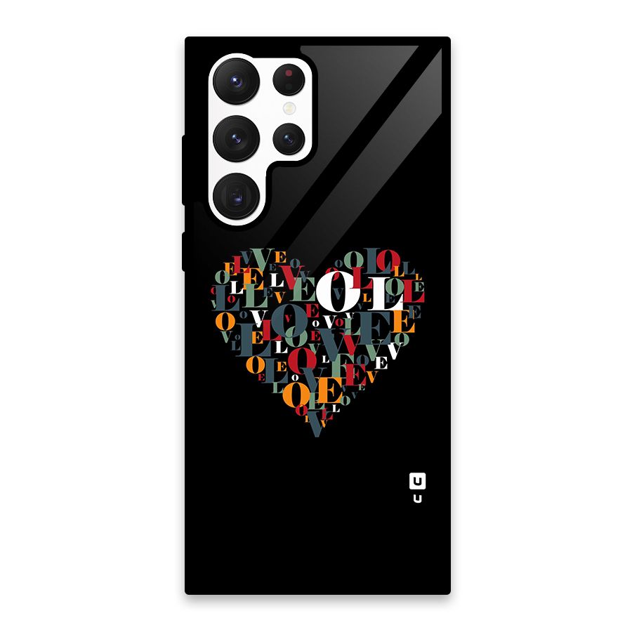 Love Abstract Heart Art Glass Back Case for Galaxy S22 Ultra 5G