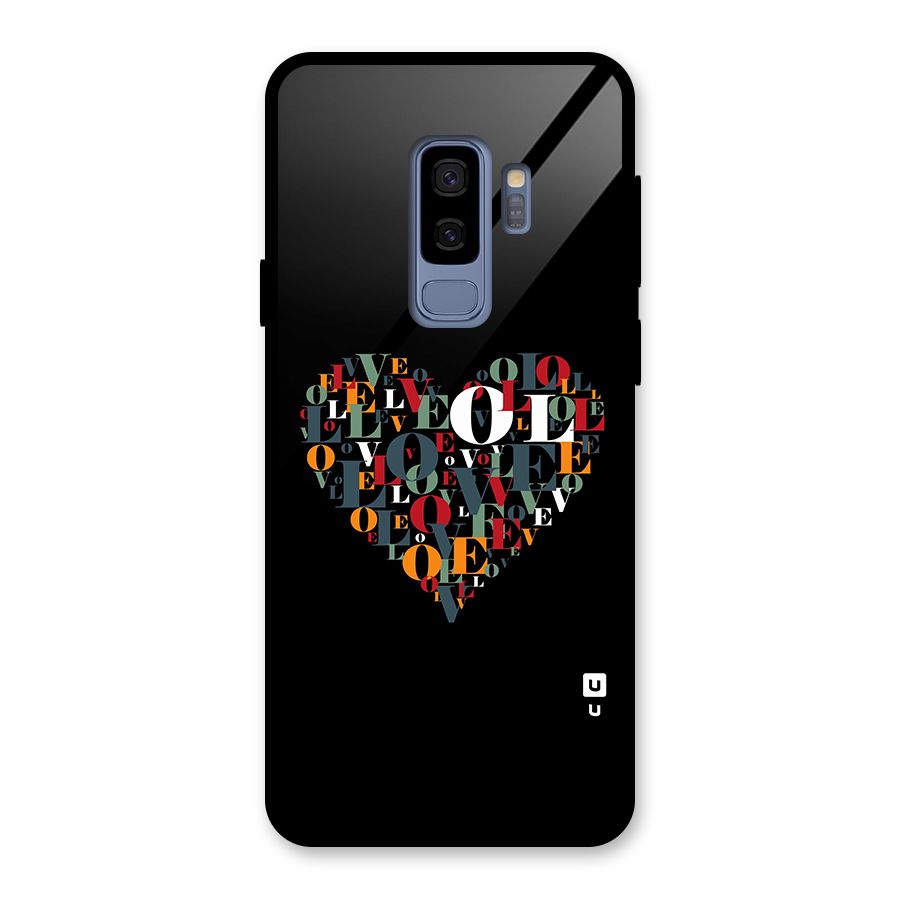 Love Abstract Heart Art Glass Back Case for Galaxy S9 Plus