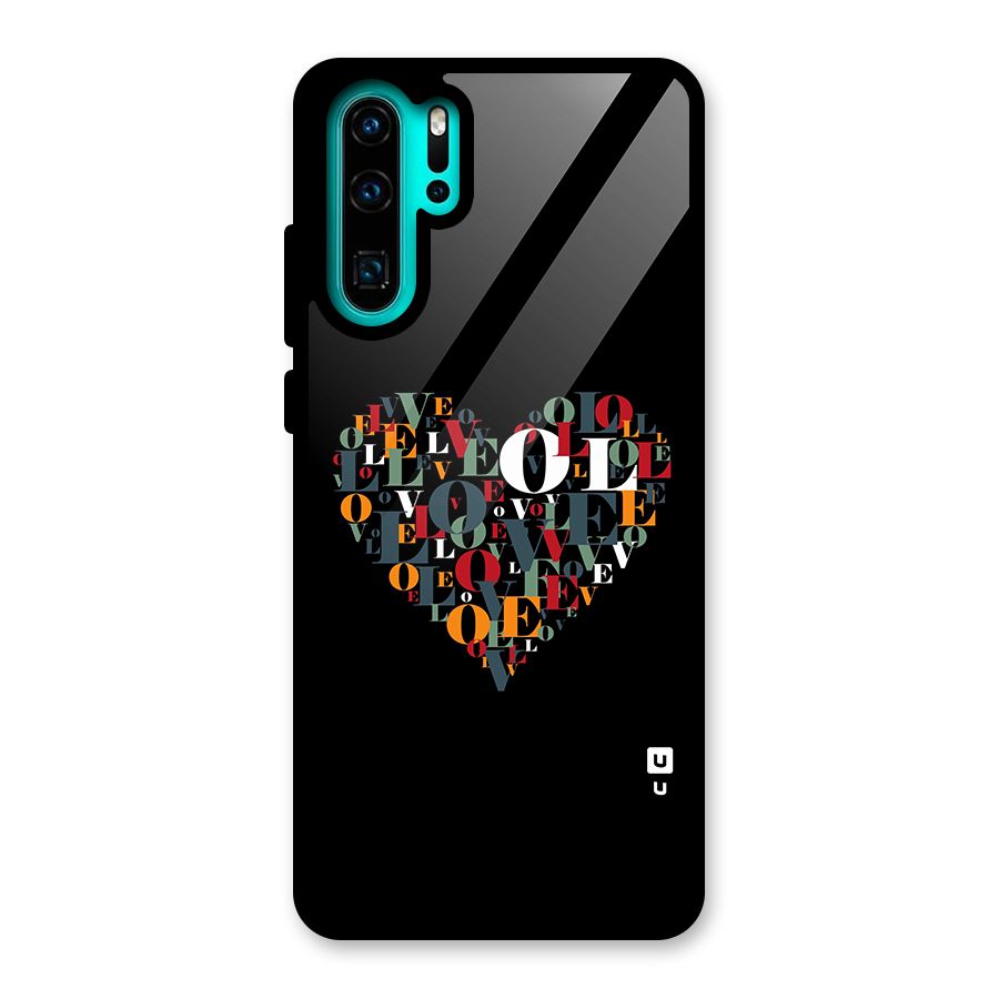 Love Abstract Heart Art Glass Back Case for Huawei P30 Pro
