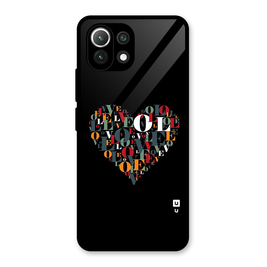Love Abstract Heart Art Glass Back Case for Mi 11 Lite