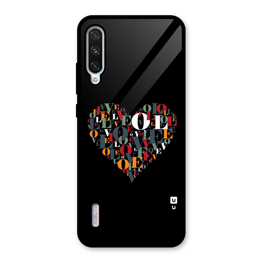 Love Abstract Heart Art Glass Back Case for Mi A3