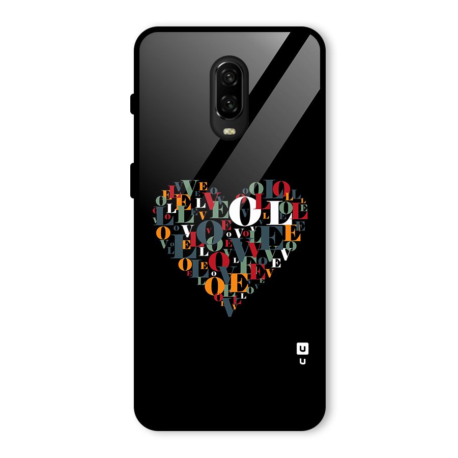 Love Abstract Heart Art Glass Back Case for OnePlus 6T