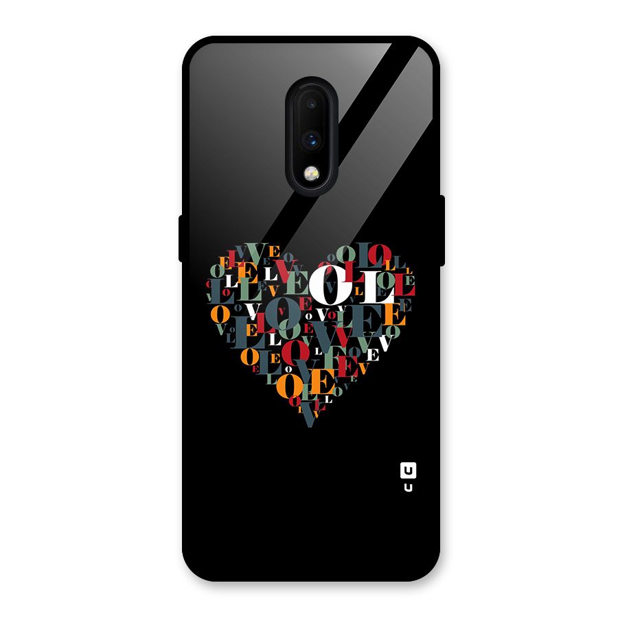 Love Abstract Heart Art Glass Back Case for OnePlus 7