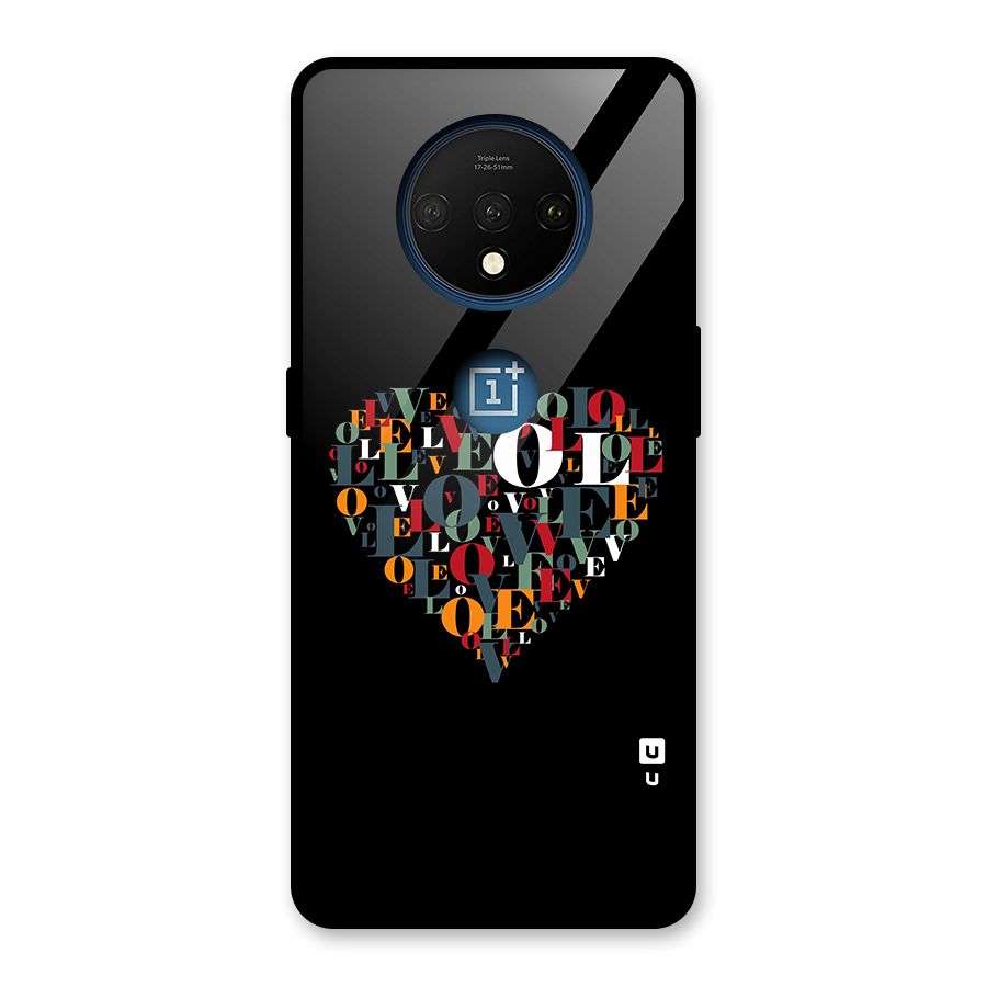 Love Abstract Heart Art Glass Back Case for OnePlus 7T