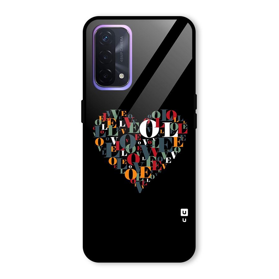 Love Abstract Heart Art Glass Back Case for Oppo A74 5G