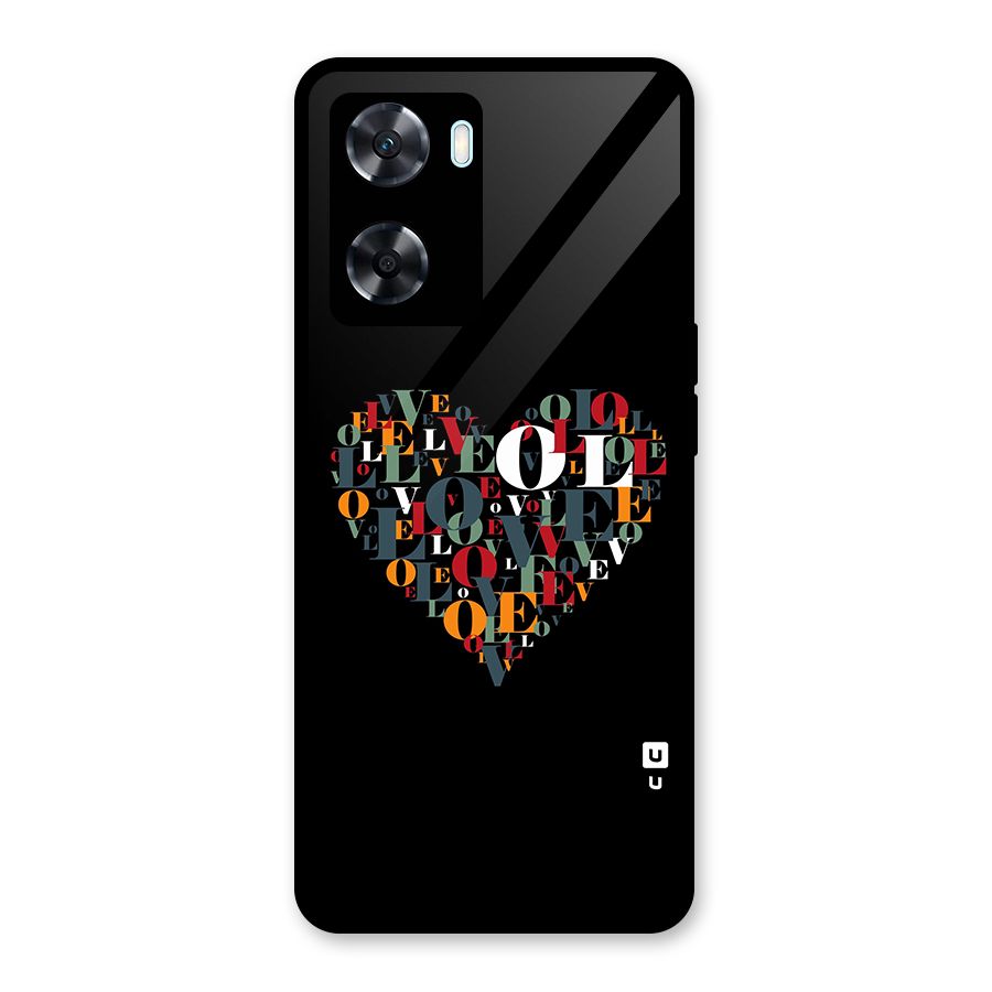 Love Abstract Heart Art Glass Back Case for Oppo A77